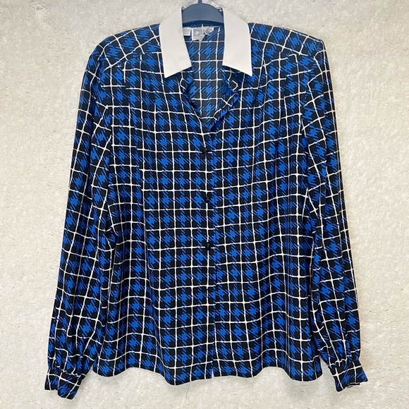 Vintage Anne Klein Women’s Top Blouse Button Down - Picture 1 of 14